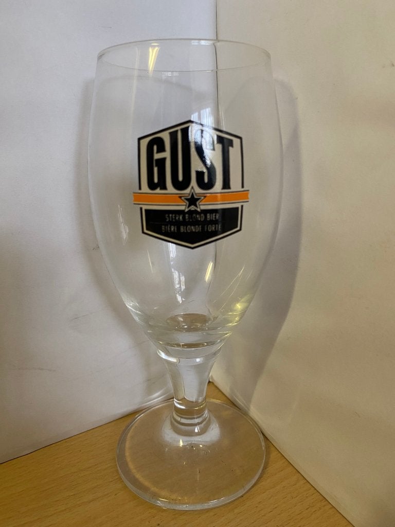 Gust bierglas 25cl sterk blond bier, Ophalen of Verzenden, Zo goed als nieuw, Glas of Glazen, Overige merken