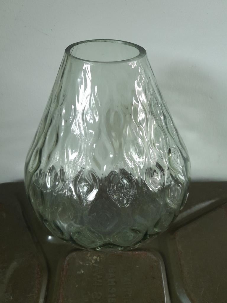 Glaze vaas groen doorzichtig, Huis en Inrichting, Woonaccessoires | Vazen, Gebruikt, Groen, Minder dan 50 cm, Glas, Ophalen of Verzenden