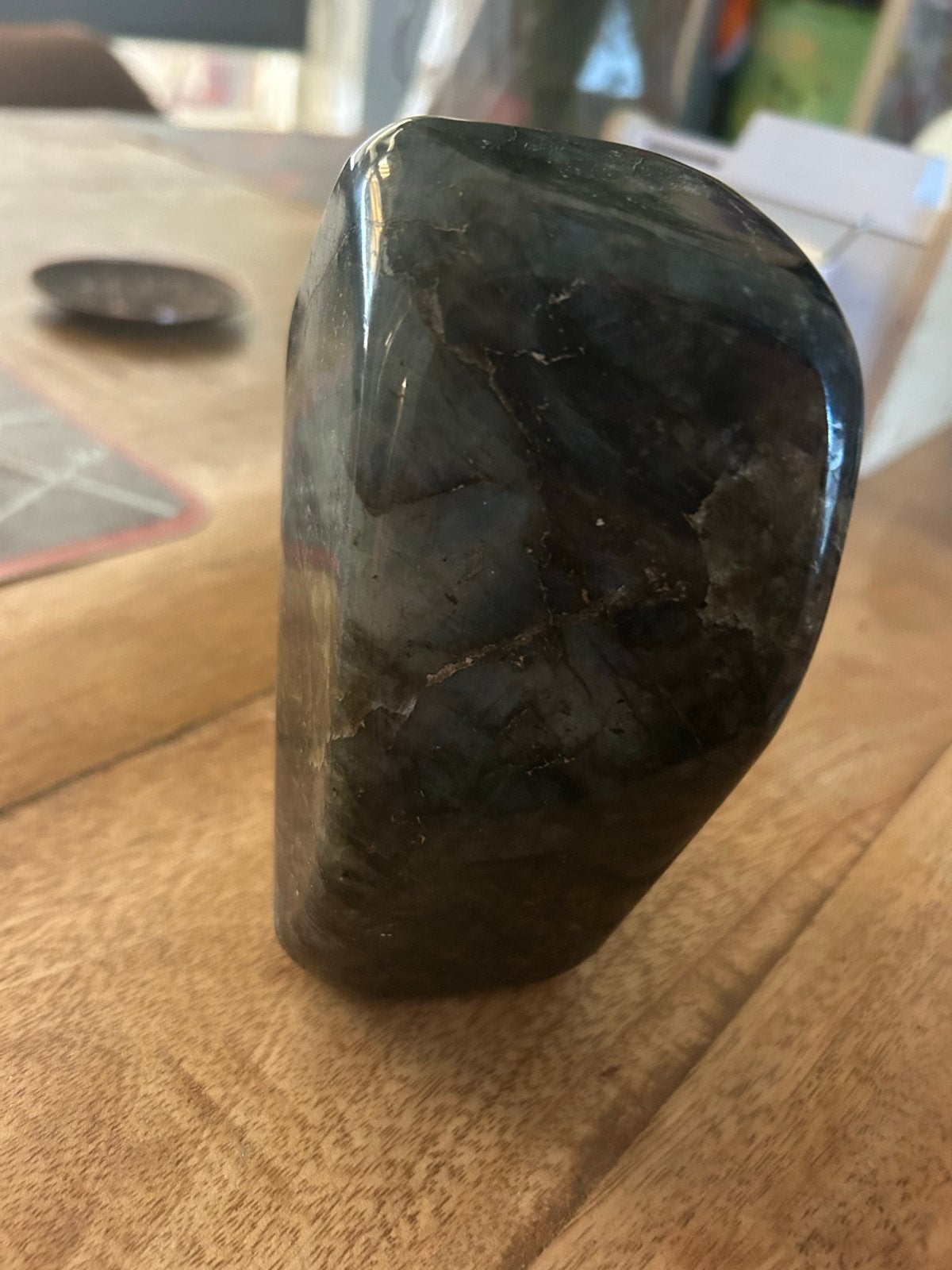Gepolijste Labradoriet Steen - 1kg, 14x7cm, Ophalen, Zo goed als nieuw