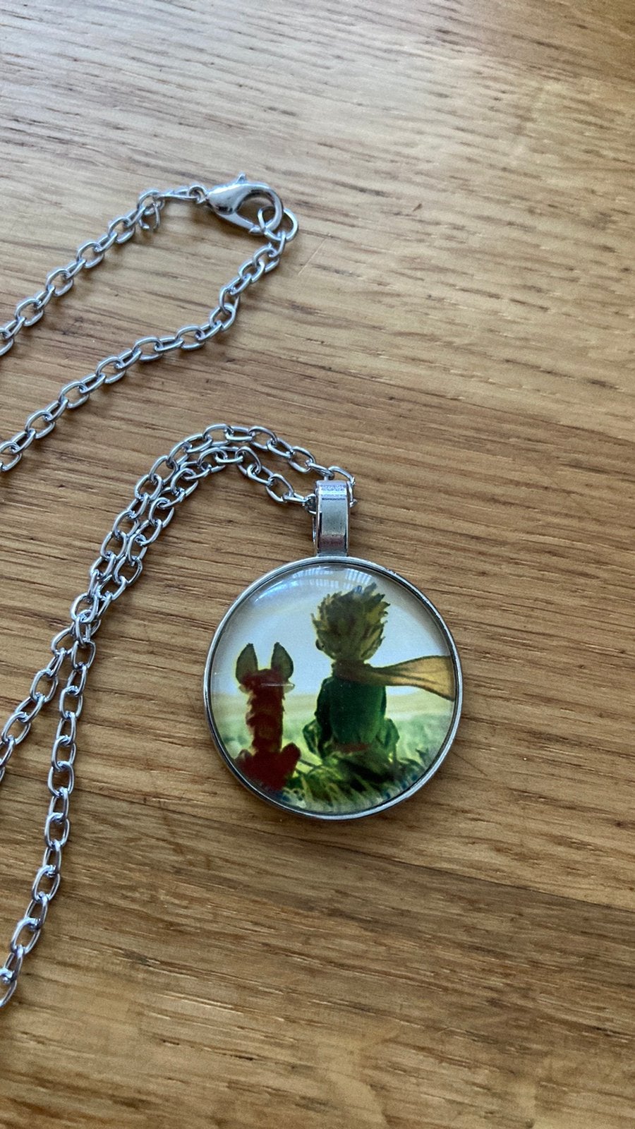 Ketting - de kleine prins - Le petit Prince, Sieraden, Tassen en Uiterlijk, Kettingen, Ophalen of Verzenden, Nieuw, Zilver, Overige materialen