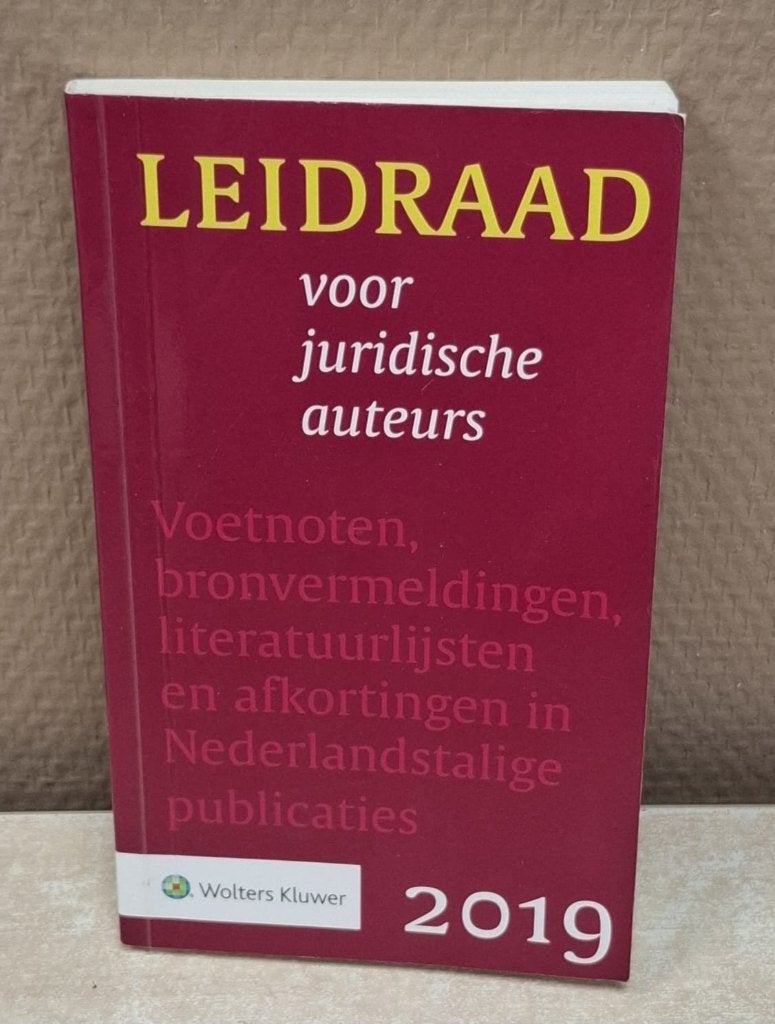 Leidraad voor juridische auteurs – 2019 9789013151794, Ophalen of Verzenden, Alpha, Zo goed als nieuw, HBO