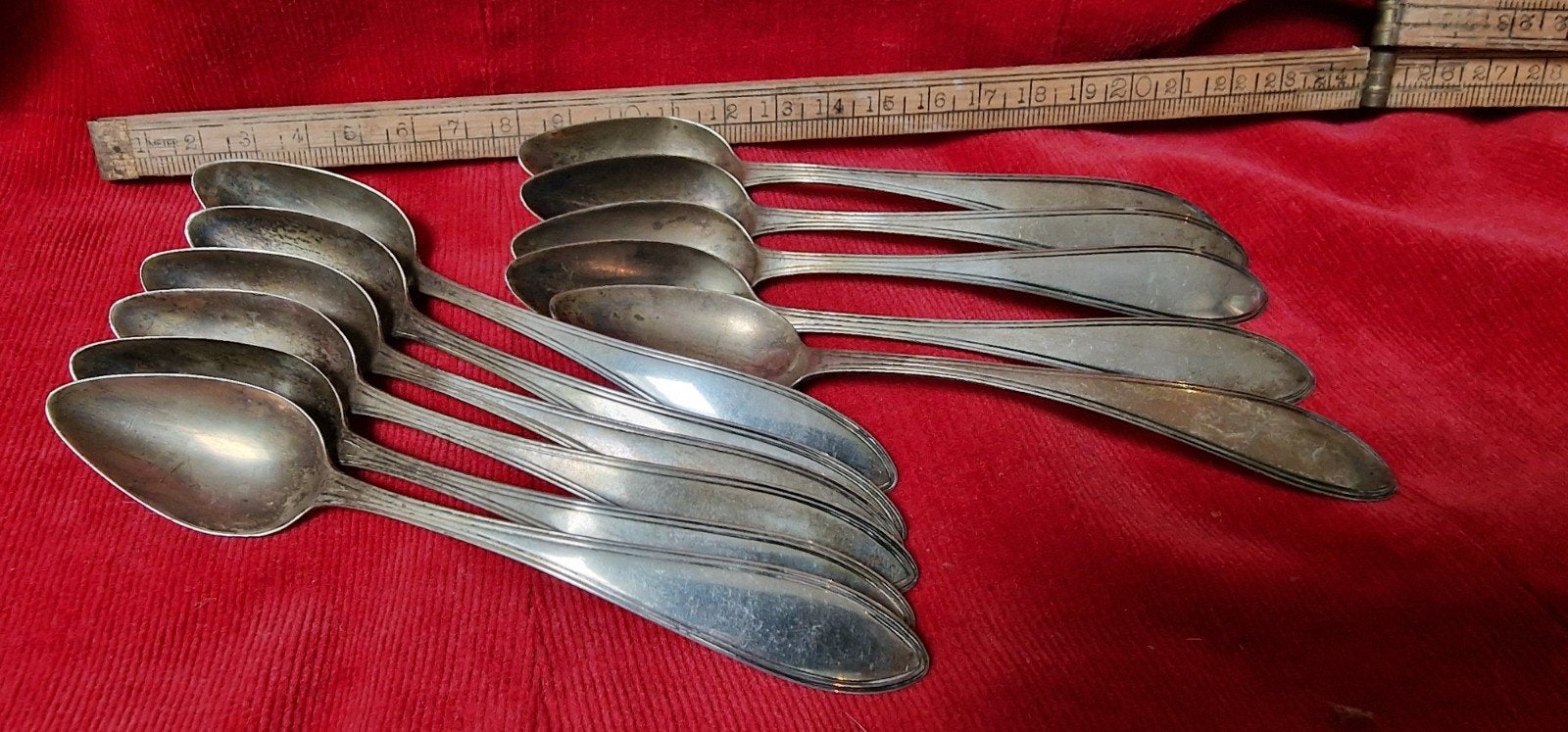 set van 11 antieke zilveren theelepeltjes. Meesterteken Jan, Antiek en Kunst, Ophalen of Verzenden