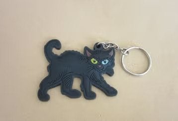 Efteling Danse Macabre zwart katje sleutelhanger, Verzamelen, Efteling, Ophalen, Nieuw, Button of Speldje