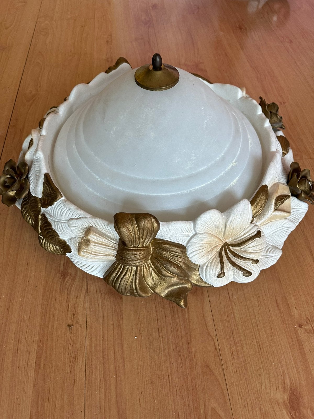 Plafondlamp  plafoniere brons/goudkleur groot formaat, Ophalen, Zo goed als nieuw, Plafondlamp
