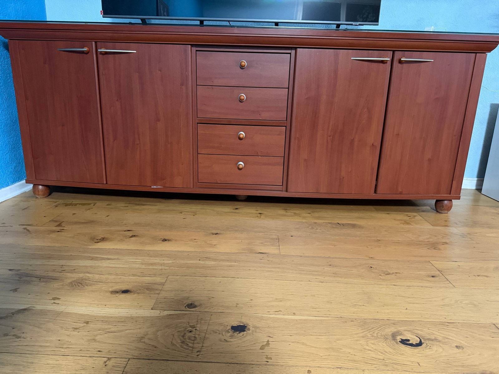 Mooie dressoir/TVtafel met lades en deuren, Ophalen, Gebruikt, 200 cm of meer, Met lade(s)