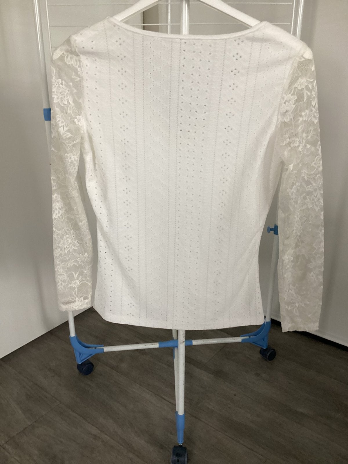 Witte trui met kanten mouwen - SHEIN - Maat L, Wit, Maat 42/44 (L), Ophalen of Verzenden, Lange mouw