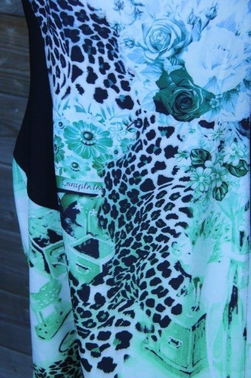 Jurk zwart/ creme/ groen/ blauw Etoile du Monde mt 6 (XL) V, Kleding | Dames, Jurken, Etoile, Blauw, Maat 46/48 (XL) of groter