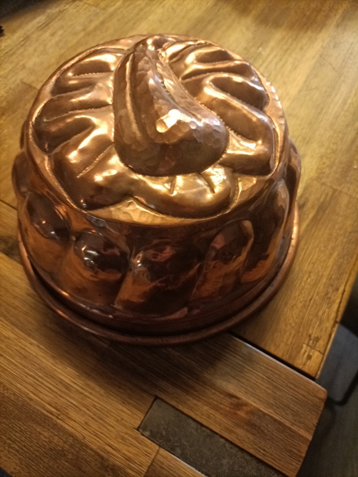 Antieke Koperen Puddingvorm - Decoratieve Keuken, Antiek en Kunst, Ophalen of Verzenden
