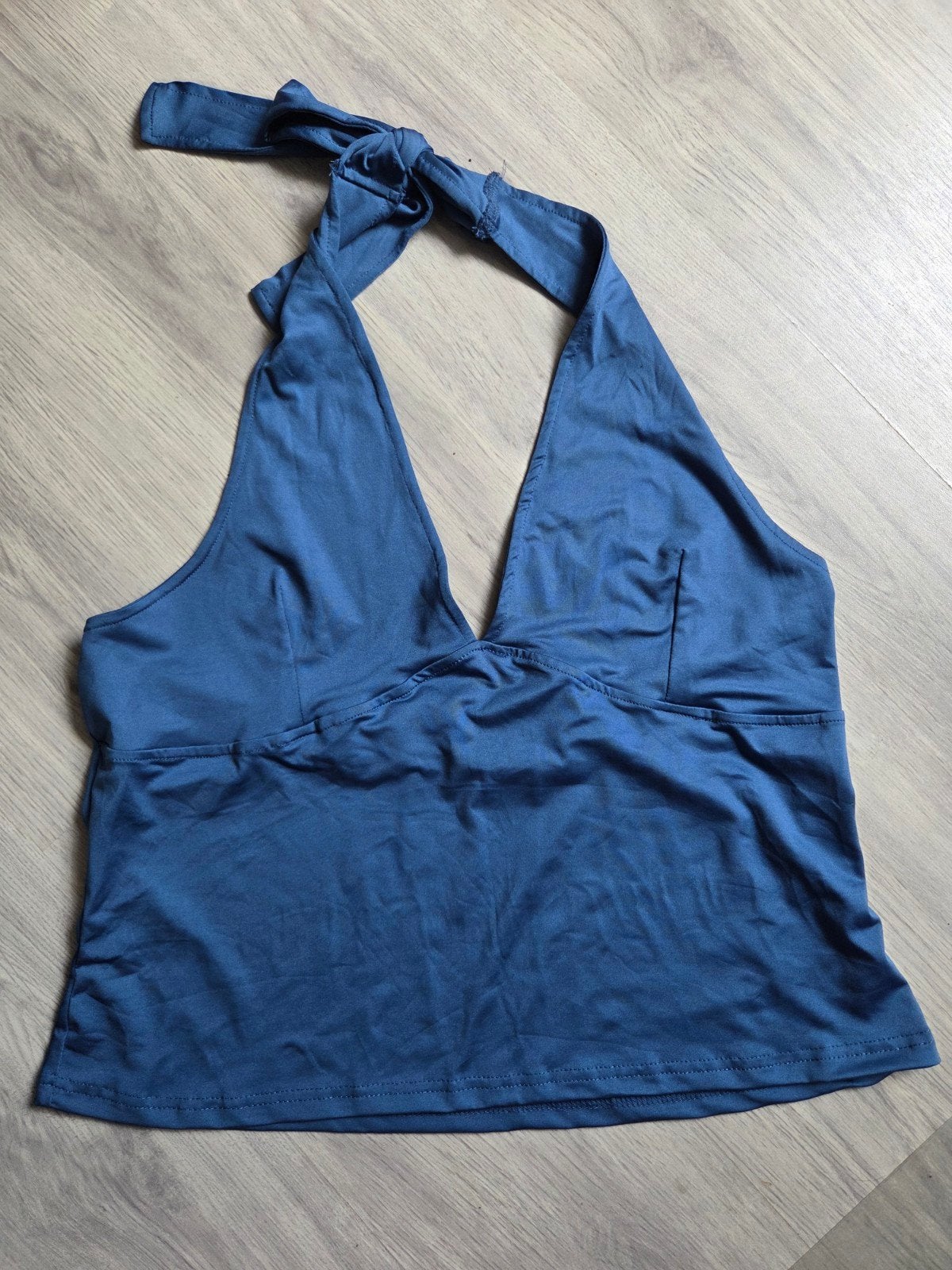 Nieuw! Sexy Haltertop V-hals Maat XL, Blauw, Maat 46/48 (XL) of groter, Nieuw, Ophalen of Verzenden