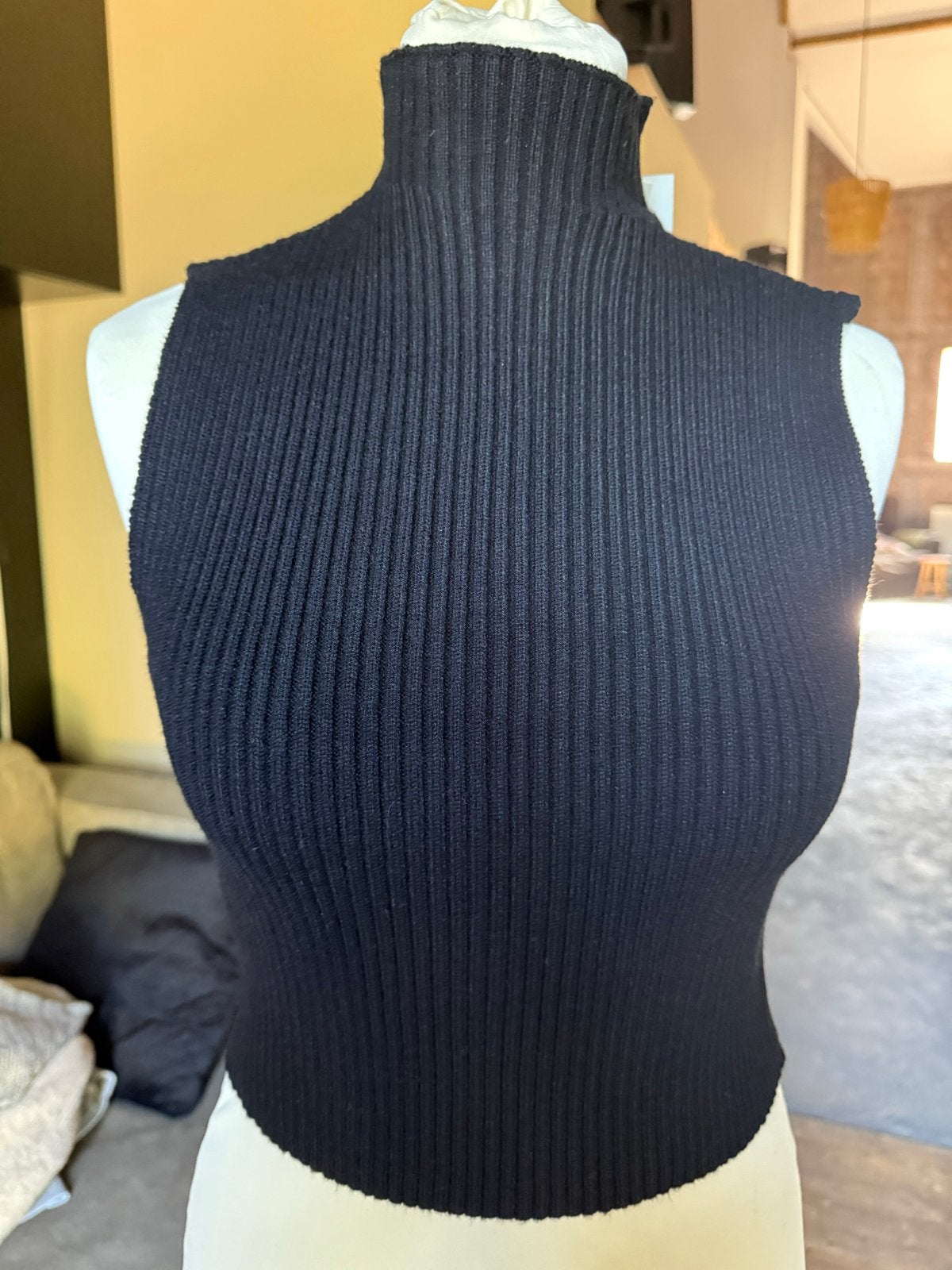 Zara zwarte geribbelde coltrui top maat M, Maat 38/40 (M), Zwart, Nieuw, Ophalen of Verzenden