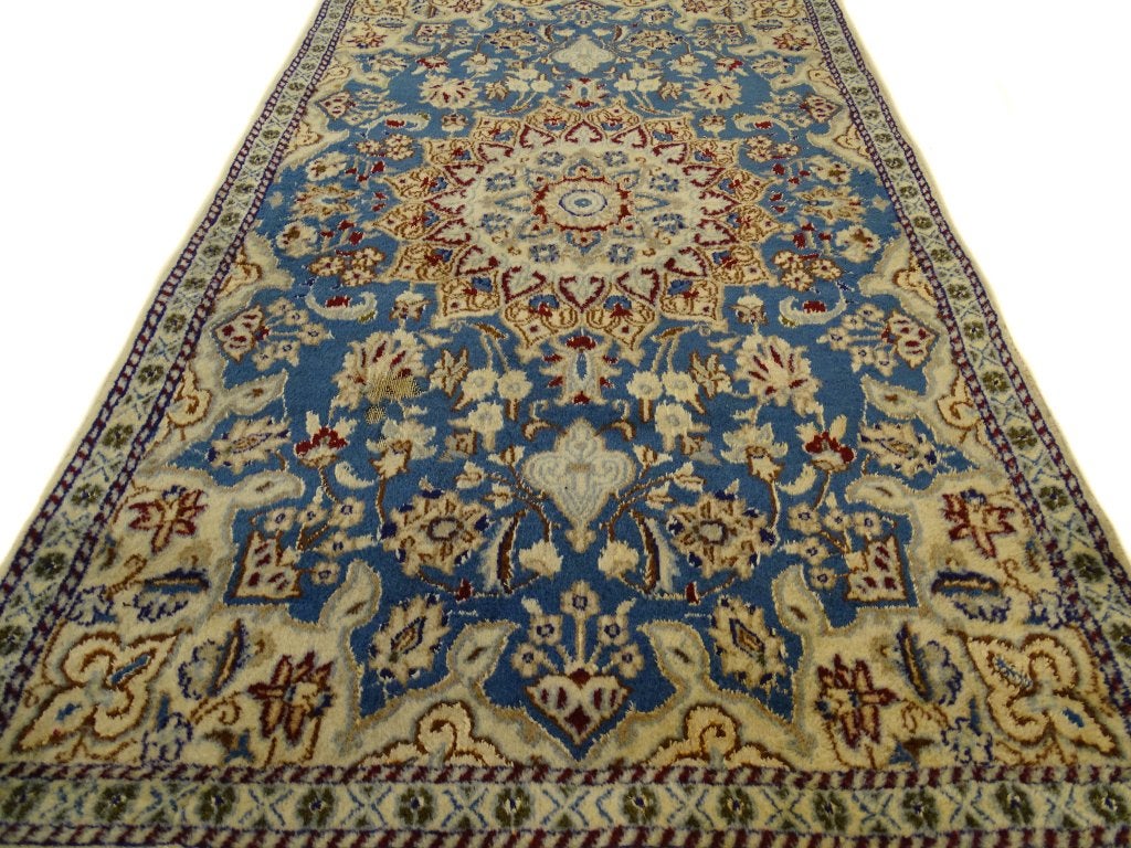 Perzisch tapijt - Nain met Zijde - 150 x 92 cm -Handgeknoopt, Gebruikt, -, Verzenden, -