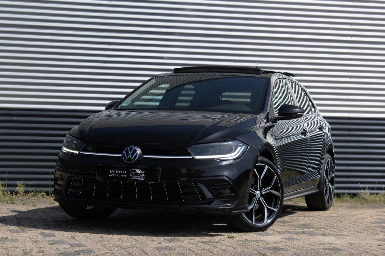 Volkswagen POLO 1.0 TS 3x R-Line | Panoramadak | IQ Light |, Gebruikt, Leder en Stof, Zwart, Bedrijf