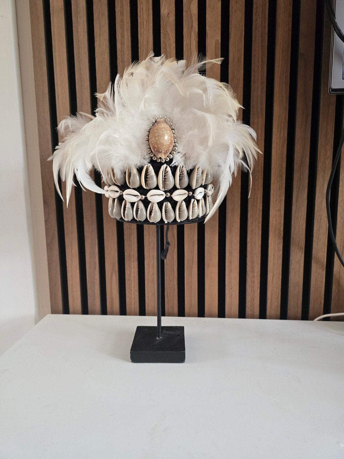 Decoratieve Hoofdtooi met Schelpen en Veren, Ophalen of Verzenden