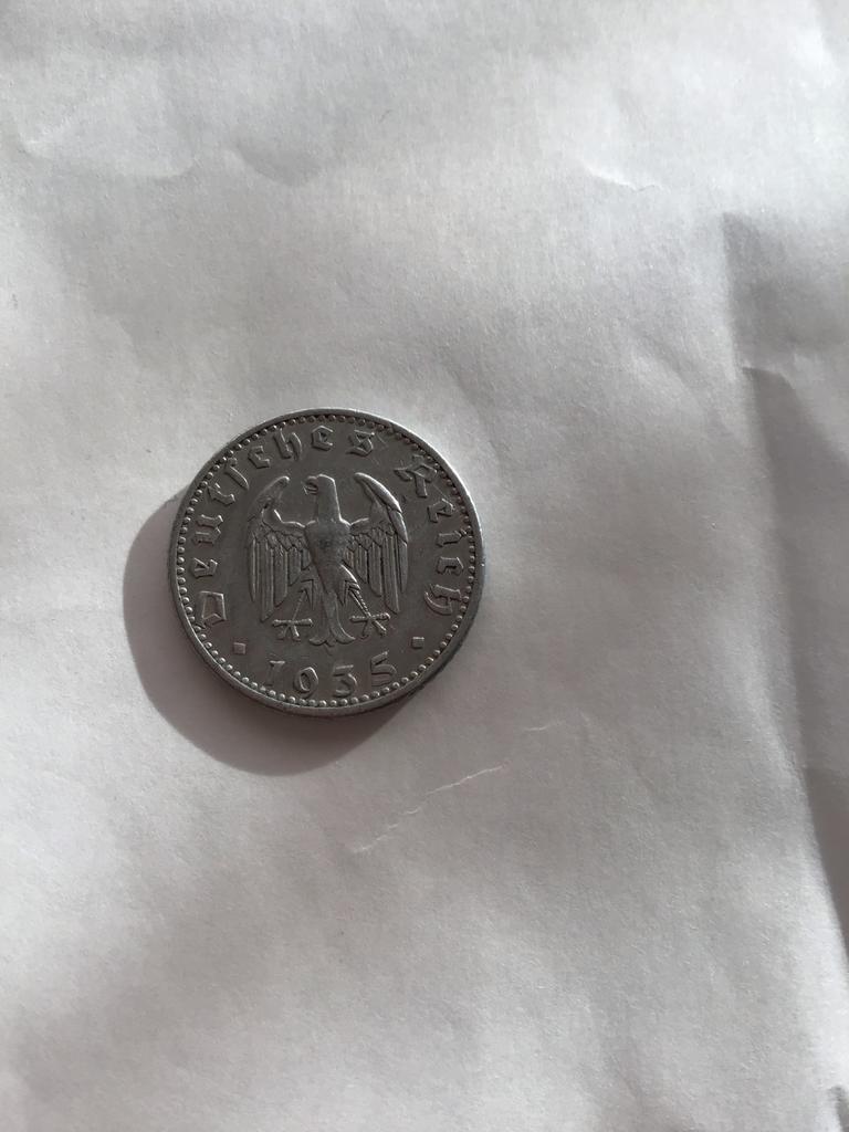 Duitse 50 Reichspfennig munt uit 1935, Postzegels en Munten, Munten | Europa | Niet-Euromunten, Ophalen of Verzenden, Duitsland