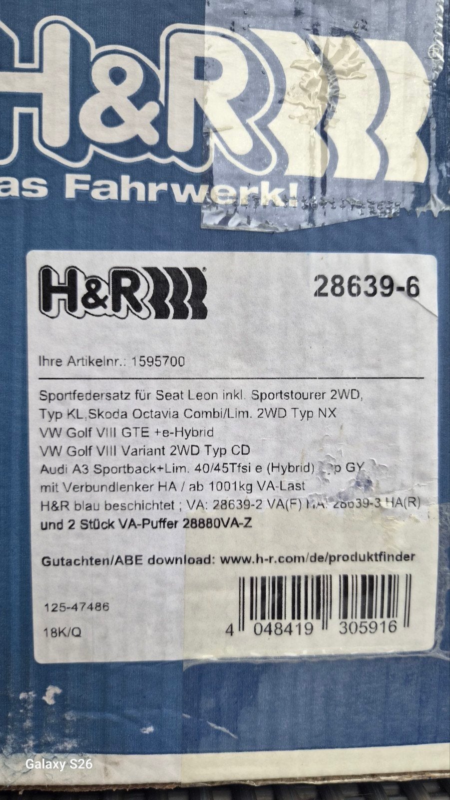 H&R Sport verlagingset voor diverse VAG modellen, Ophalen of Verzenden, Nieuw, Seat