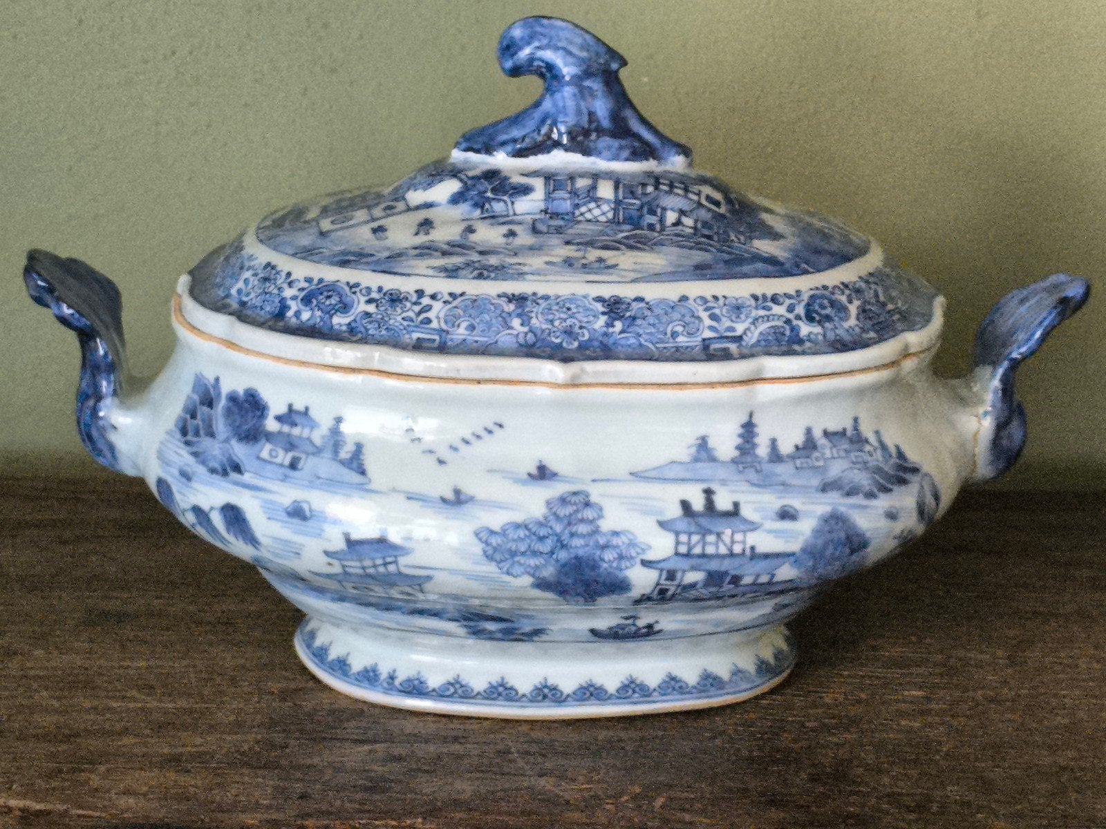 deksel terrine Chinees porselein 18e eeuw, Ophalen of Verzenden