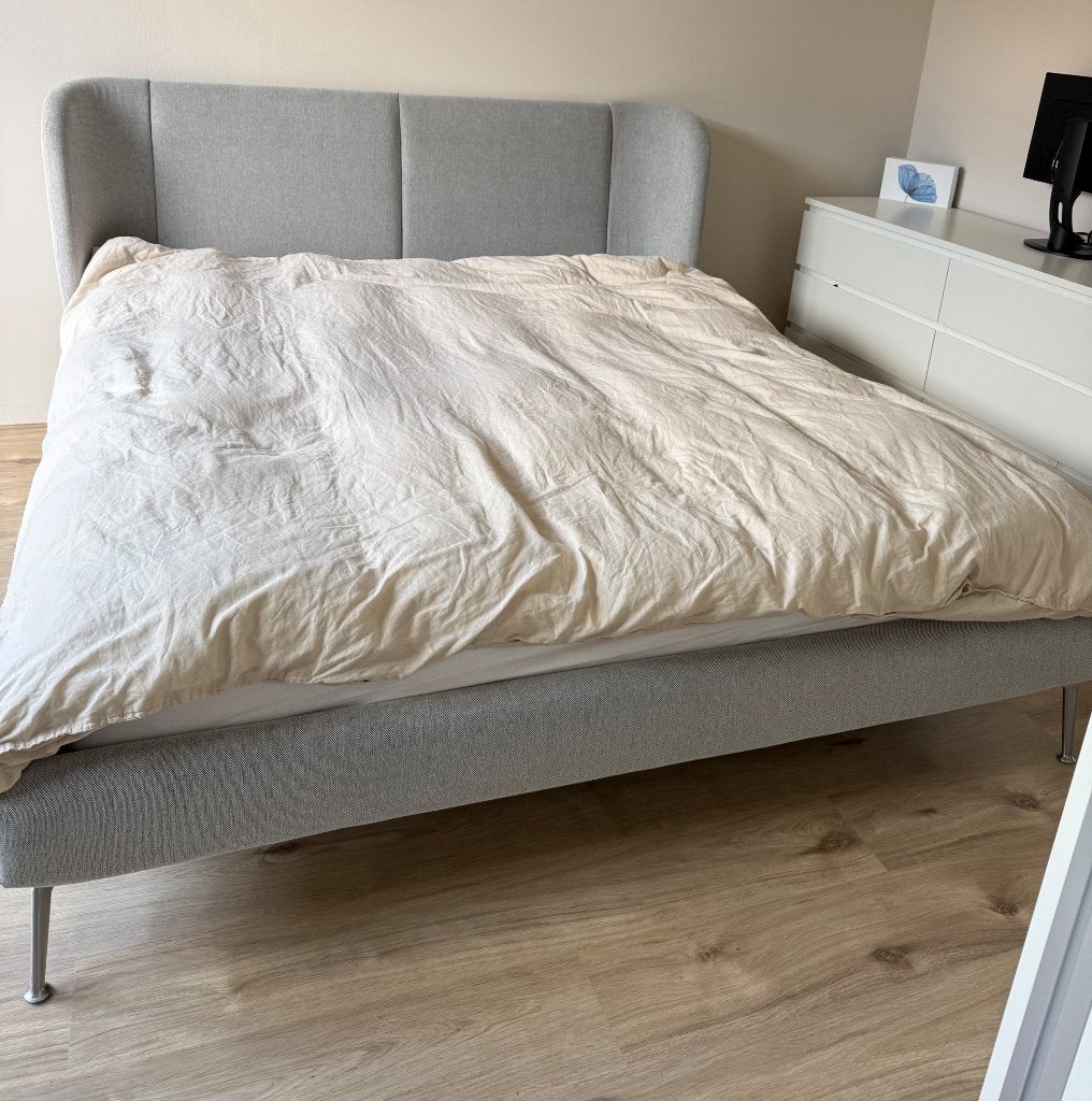 TUFJORD bedframe IKEA 2-pers.180 cm (excl. lattebodem/matras, Ophalen, Wit, Overige maten, Overige maten