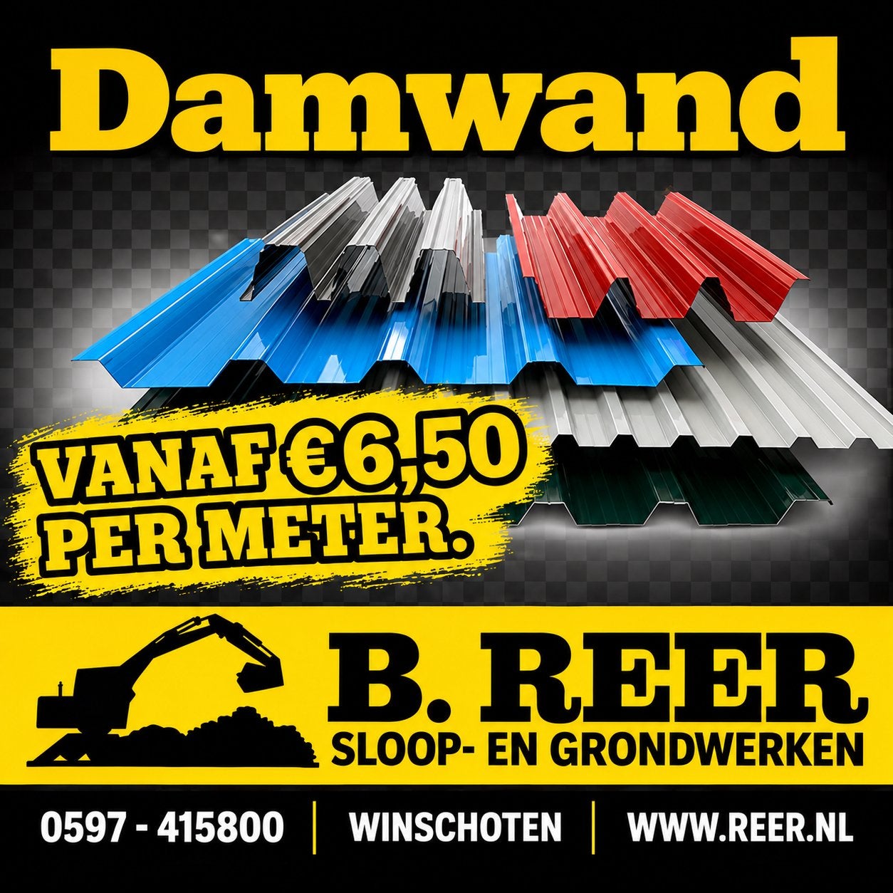 Restpartijen Damwandplaat (nieuwe aanvoer), Ophalen, ., Zo goed als nieuw, .