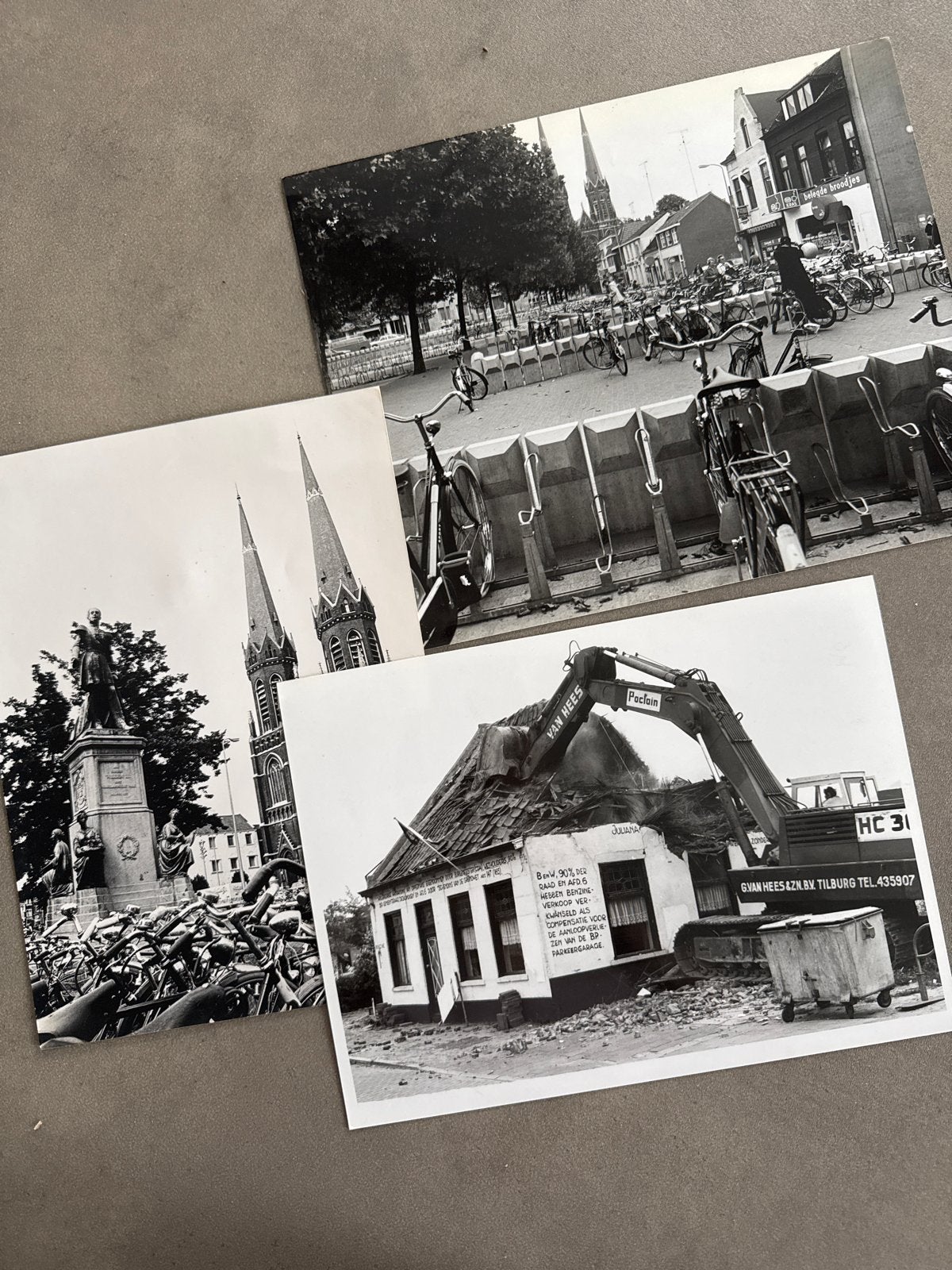 Set van 3 historische zwart-wit foto's van Tilburg, 1960 tot 1980, Gebruikt, Foto, Ophalen of Verzenden
