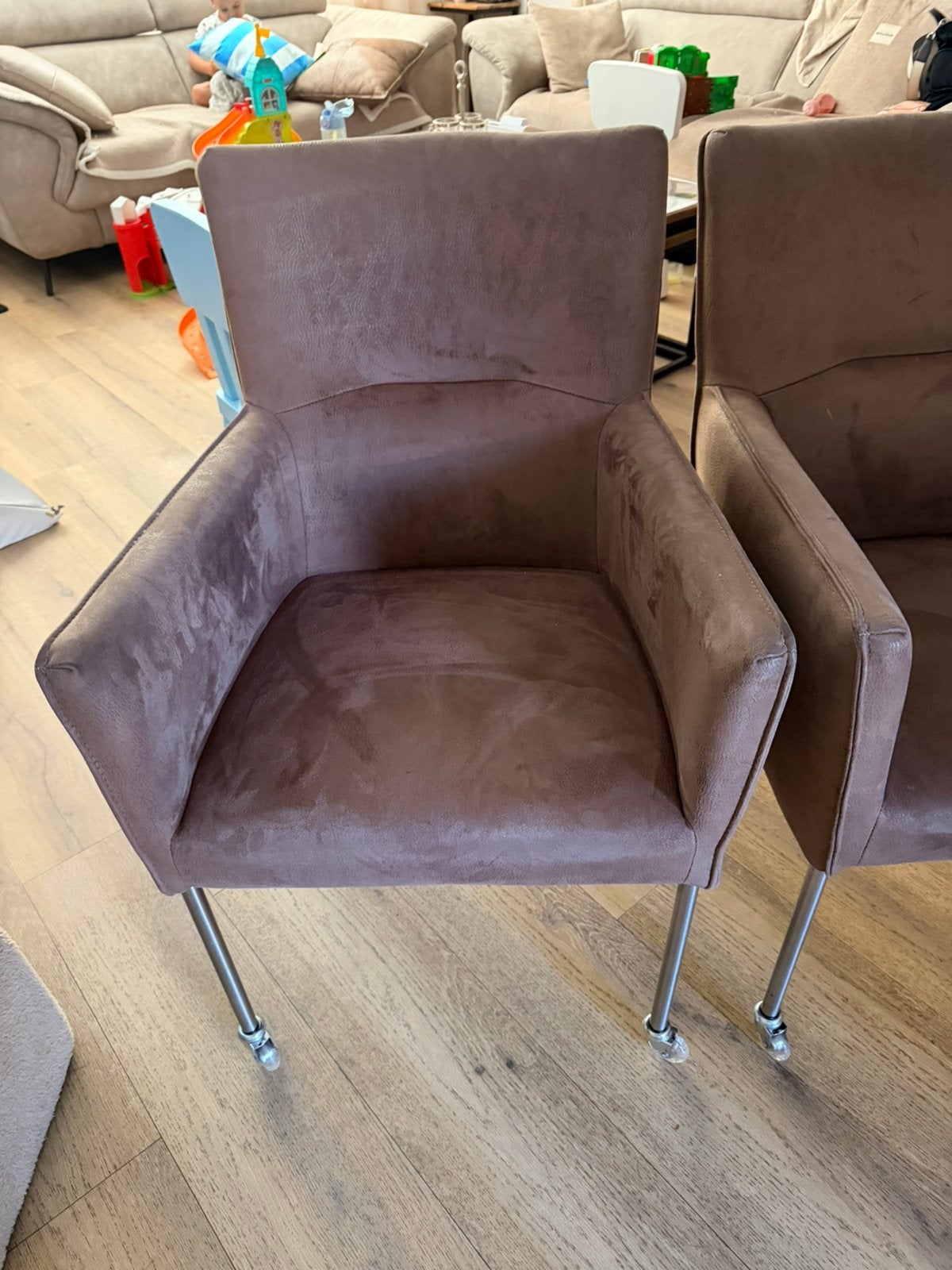 Eetkamer stoelen, Ophalen, Bruin, Leer, Zo goed als nieuw