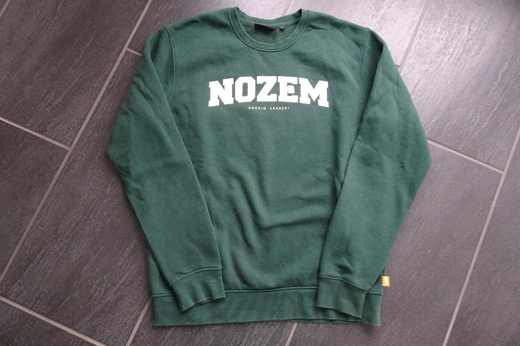 groene sweater/trui met Nozem erop maat L, Kleding | Heren, Ophalen, Zo goed als nieuw, Maat 52/54 (L), Groen