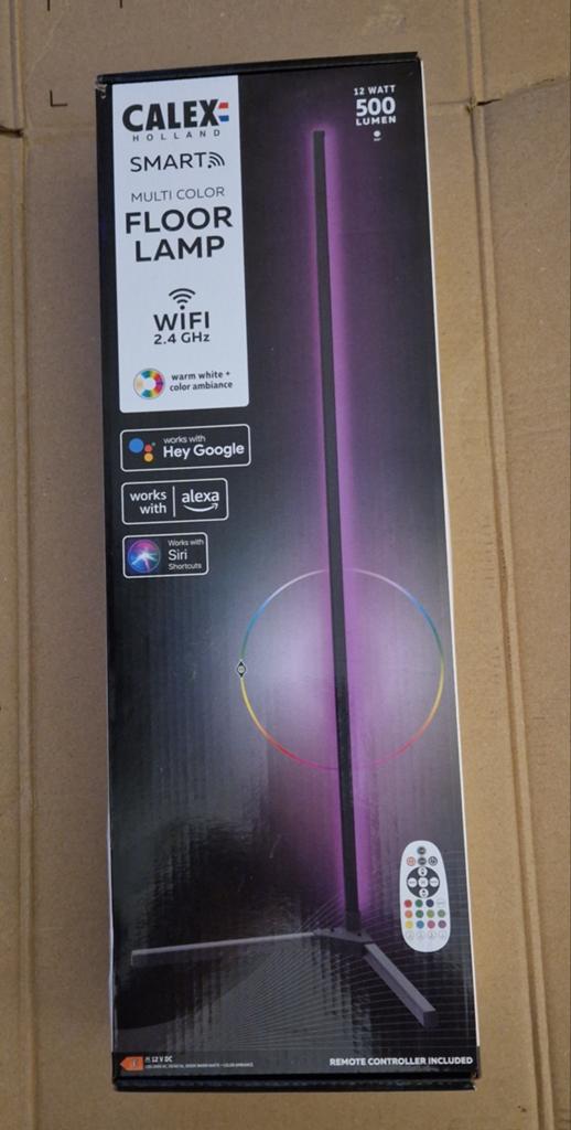 Calex Smart Multi Color Vloerlamp - WiFi, RGB, 150 cm, Nieuw, Ophalen of Verzenden, Modern, Smart Home, Sfeerverlichting, Metaal