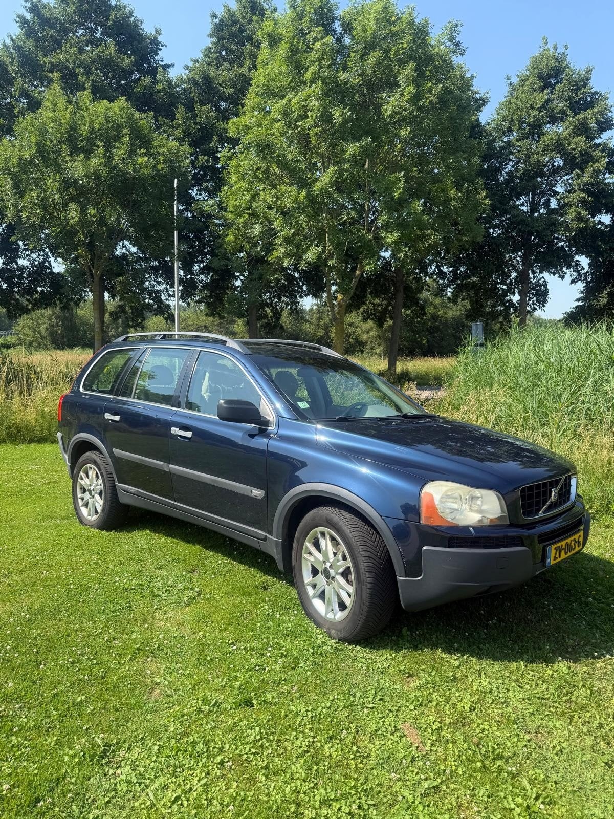 Volvo XC90 2.9 T6 Geartronic 2004 Blauw goed onderhouden, Beige, 7 stoelen, 2922 cc, Leder