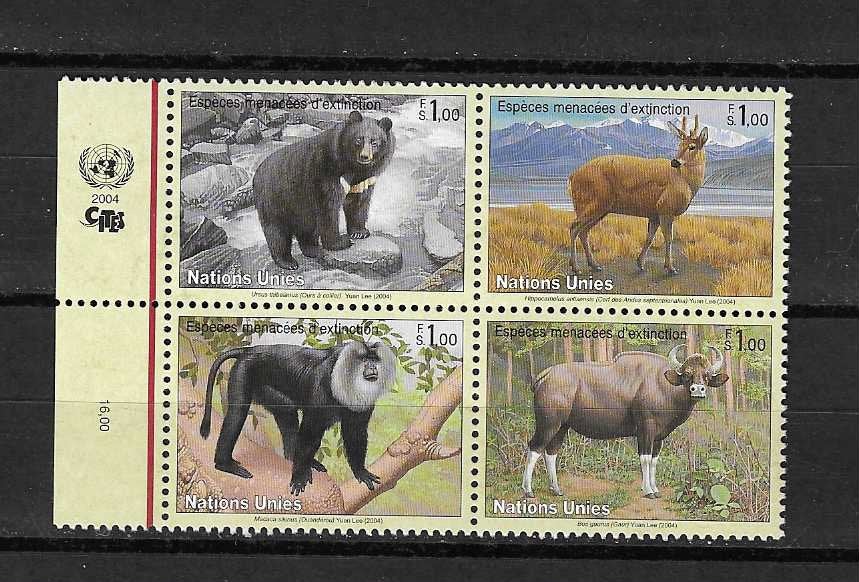 Ver.Naties bedreigde dieren beer aap hert enz, Verzenden, Postfris, Dier of Natuur