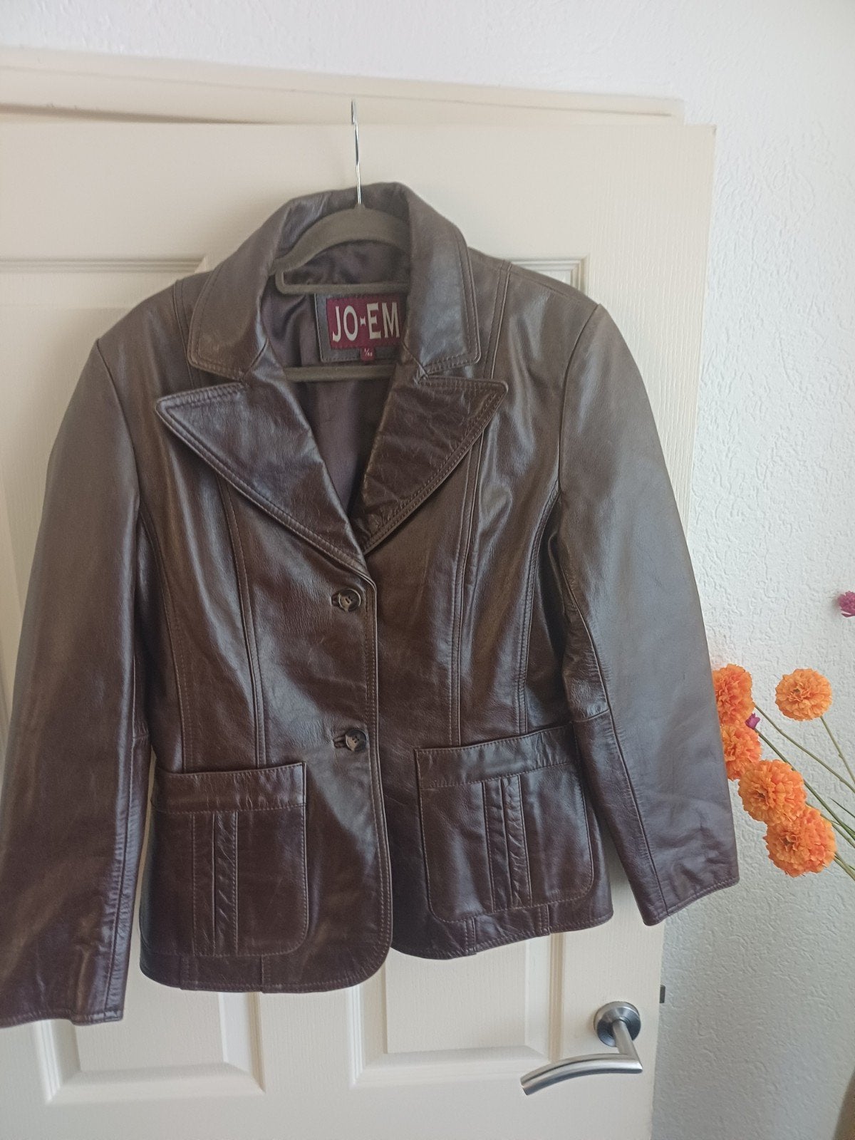 vintage/retro zgan exclusieve leren blazer kwaliteit leer, Ophalen of Verzenden, Zo goed als nieuw, Maat 38/40 (M), Zwart