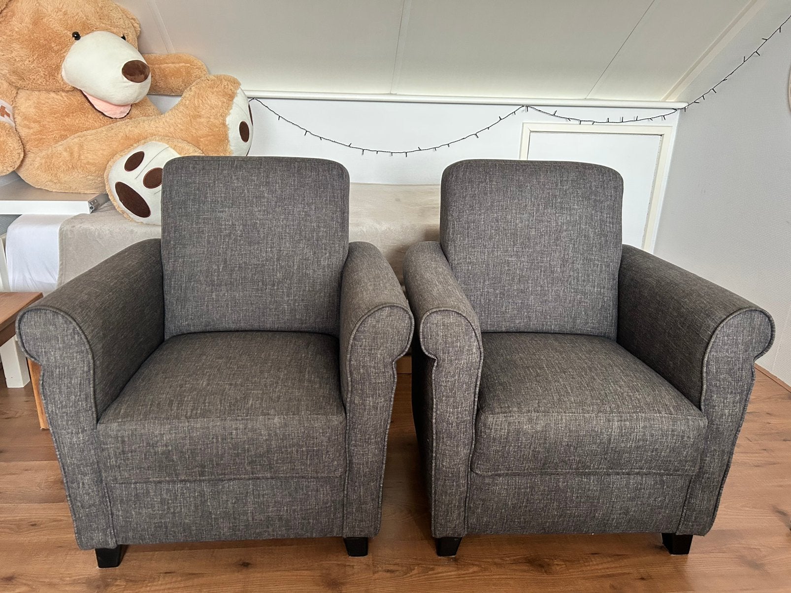 Grijze/ antraciet fauteuils aangeboden!!, Huis en Inrichting, Fauteuils, Ophalen of Verzenden, Zo goed als nieuw, 75 tot 100 cm