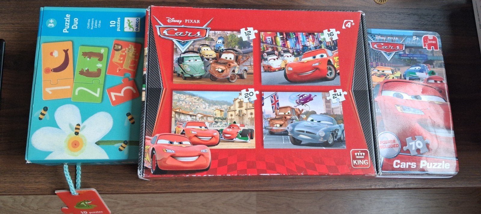 Puzzel set: Disney Pixar Cars & Janod Puzzle Duo, Ophalen of Verzenden, Meer dan 50 stukjes, Gebruikt, 2 tot 4 jaar