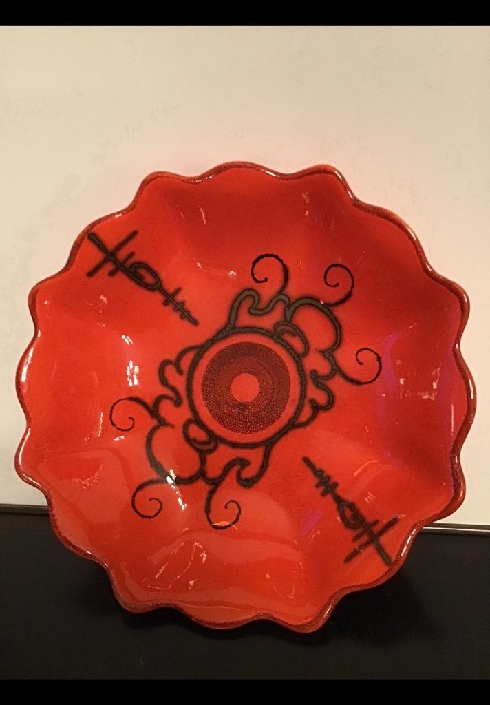 Oranje Gouds plateel v serie Tokio Flora Holland Gouda 19 cm, Ophalen of Verzenden
