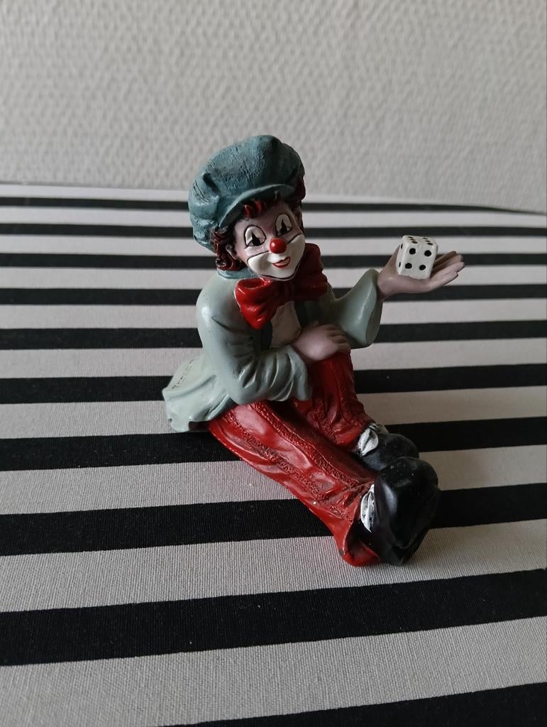 Grappig Gilde clown beeldje met dobbelsteen, Ophalen of Verzenden, Gebruikt, Overige typen