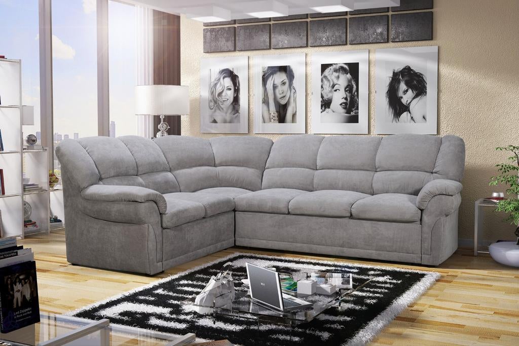 Nieuwe moderne hoekbank grijs comfortabele slaapbank +opberg, Keizer, 250 tot 300 cm, Keizer, Hoekbank