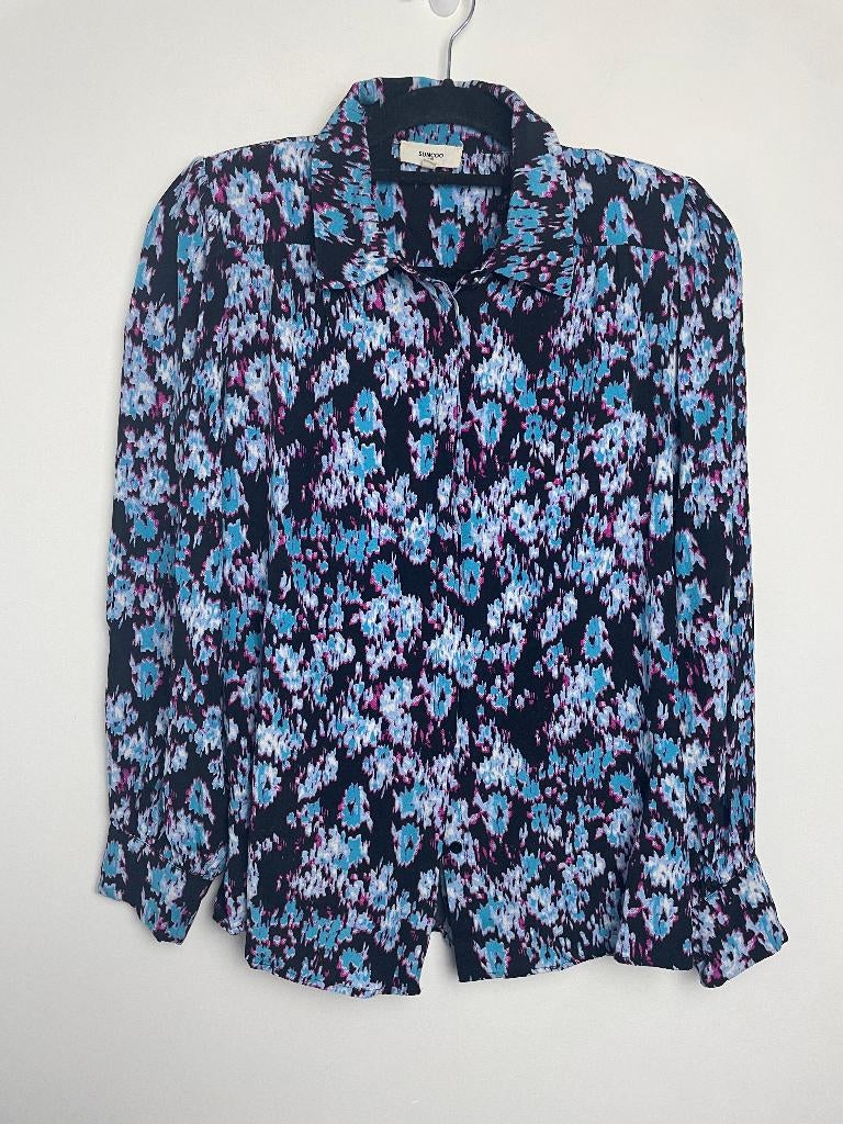 Suncoo Paris Lachlan blouse floral bloem maat T2/M, Maat 38/40 (M), Serviceclients@suncoo.fr, Blauw, Ophalen of Verzenden