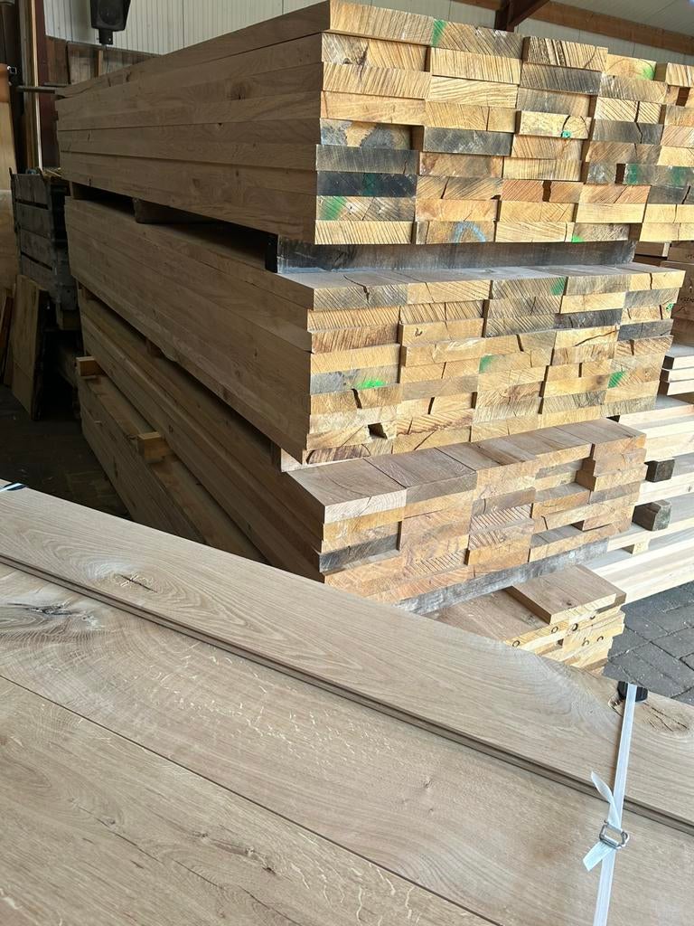 Eiken balken 40mm 4cm planken geschaafd gedroogd traptreden, Ophalen, 25 tot 50 mm, Eiken, Nieuw