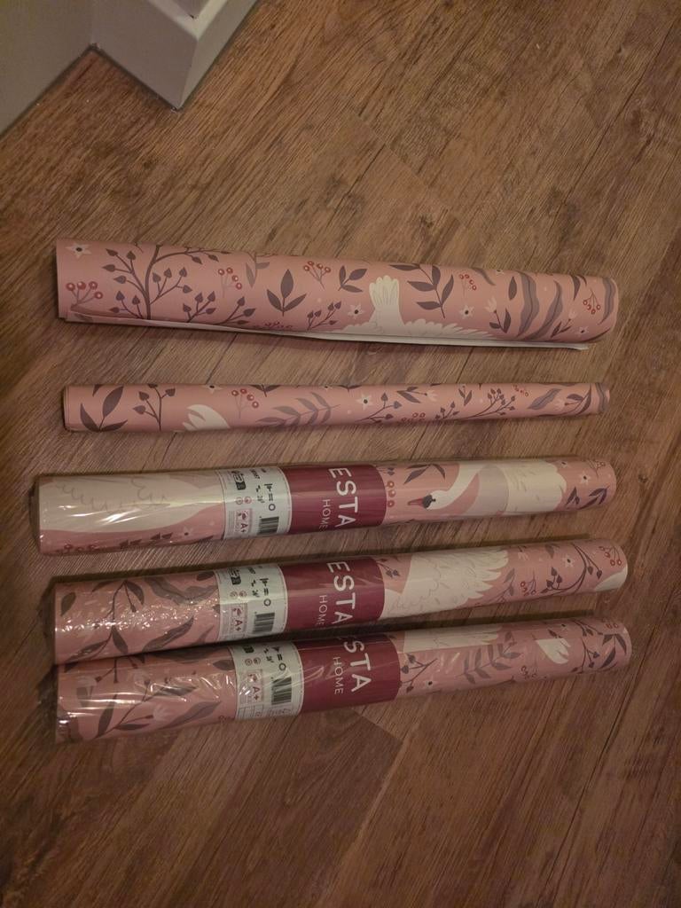 ESTA Home Terracotta Zwanen Behang let op: 2 rollen verkocht, Ophalen of Verzenden, Minder dan 10 m², Bruin, Scandinavisch