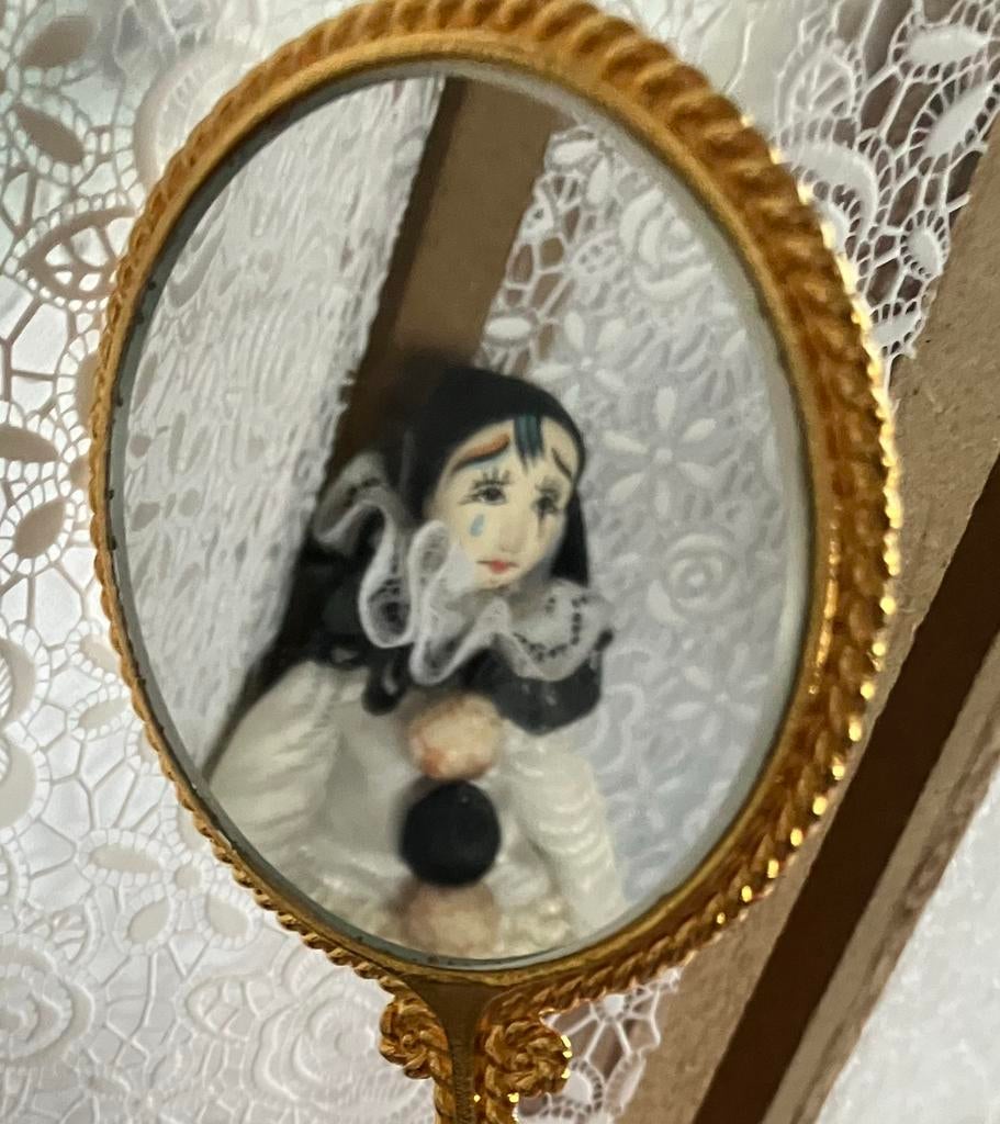 Oude kleine snoezige pierrot, Antiek en Kunst, Ophalen of Verzenden