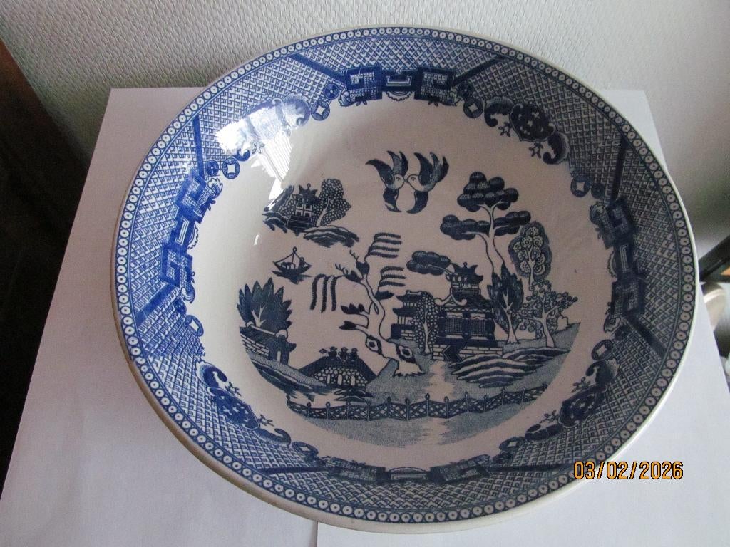 Schaal Bleu Willow patroon., Antiek en Kunst, Ophalen