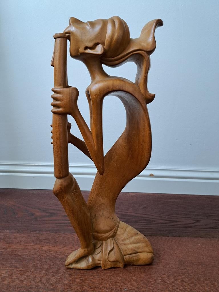 Balinees art deco beeld., Antiek en Kunst, Kunst | Beelden en Houtsnijwerken, Ophalen of Verzenden