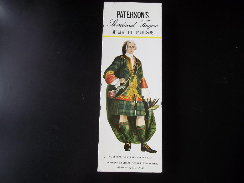 Vintage blik/doos Paterson’s Shortbread Fingers, Ophalen of Verzenden, Gebruikt, Koek(jes), Overige merken