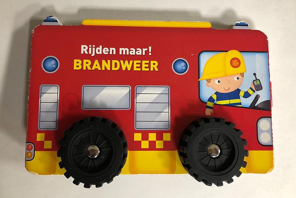 Rijden maar! BRANDWEER - kartonboekje met wielen, Ophalen of Verzenden, Zo goed als nieuw, Uitklap-, Voel- of Ontdekboek, 1 tot 2 jaar