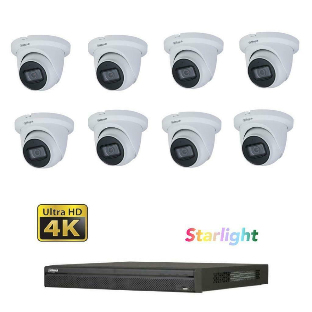 8MP Dahua IP PoE Starlight camera set/NVR + 8x camera's, Ophalen of Verzenden, Nieuw, Buitencamera