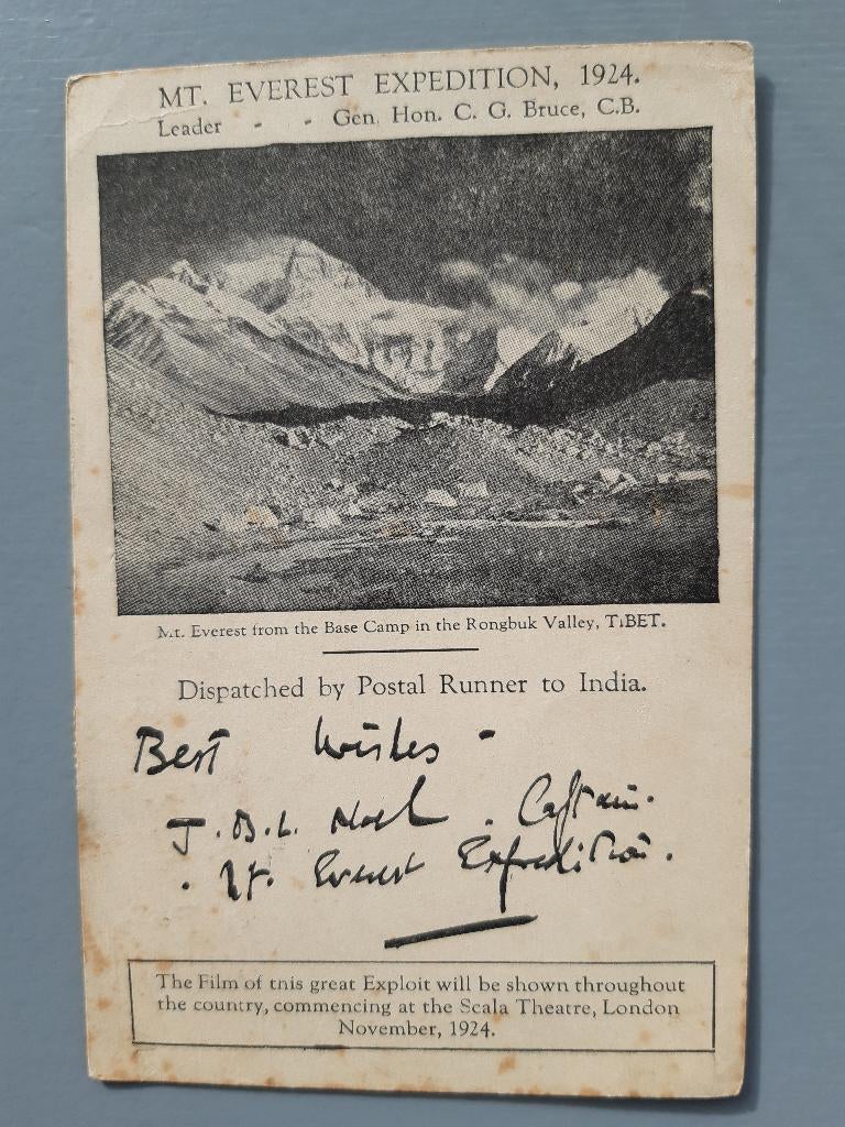 Mount Everest expeditie 1924, kaart, uniek, gesigneerd, € 75, Ophalen of Verzenden, Gebruikt, Wandelstok