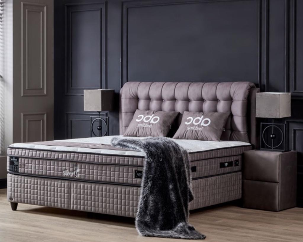Opbergboxspring Sevilla Incl. Matras & Topper Dreambedden, Huis en Inrichting, Ophalen of Verzenden, 180 cm, 200 cm, Grijs