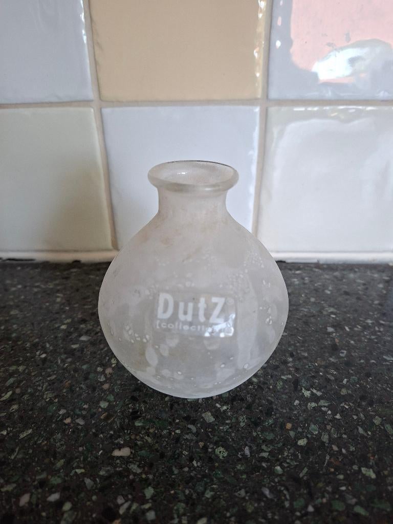 DutZ Collection mat wit vaasje, Ophalen of Verzenden, Wit, Glas, Minder dan 50 cm