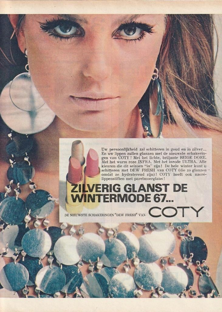 Retro reclame 1967 Coty make-up lippenstift lipstick, Verzenden, Overige typen