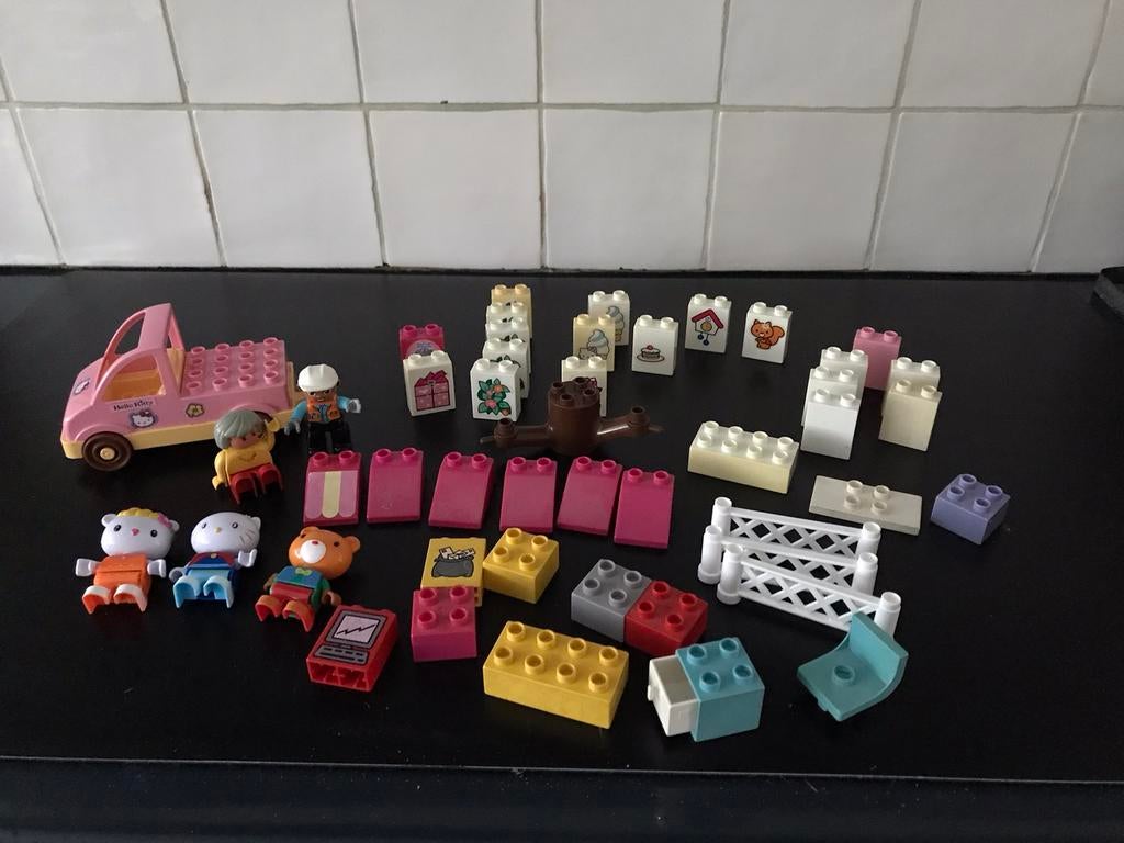 Duplo steentjes poppetjes Hello Kitty, Ophalen of Verzenden, Gebruikt, Duplo