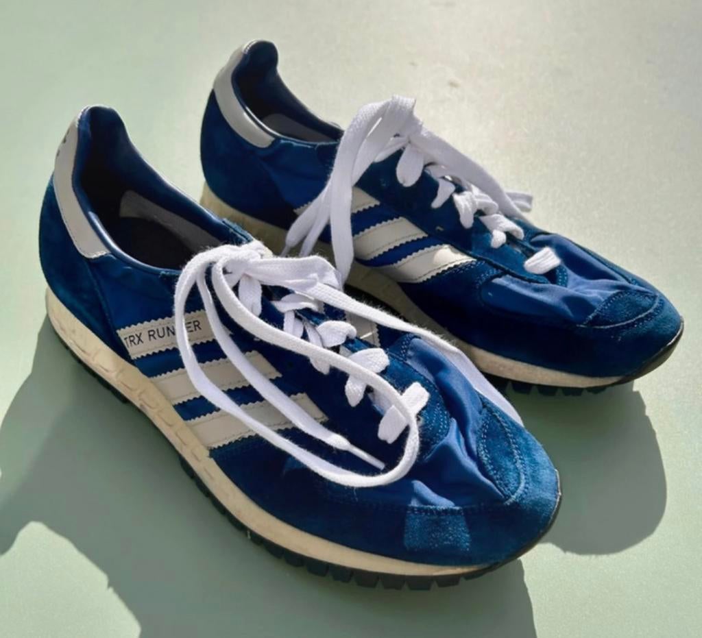 Adidas TRX Runner Vintage Jaren 80 Sneakers Schoenen 7.5, Blauw, Ophalen of Verzenden, Sneakers of Gympen, Zo goed als nieuw