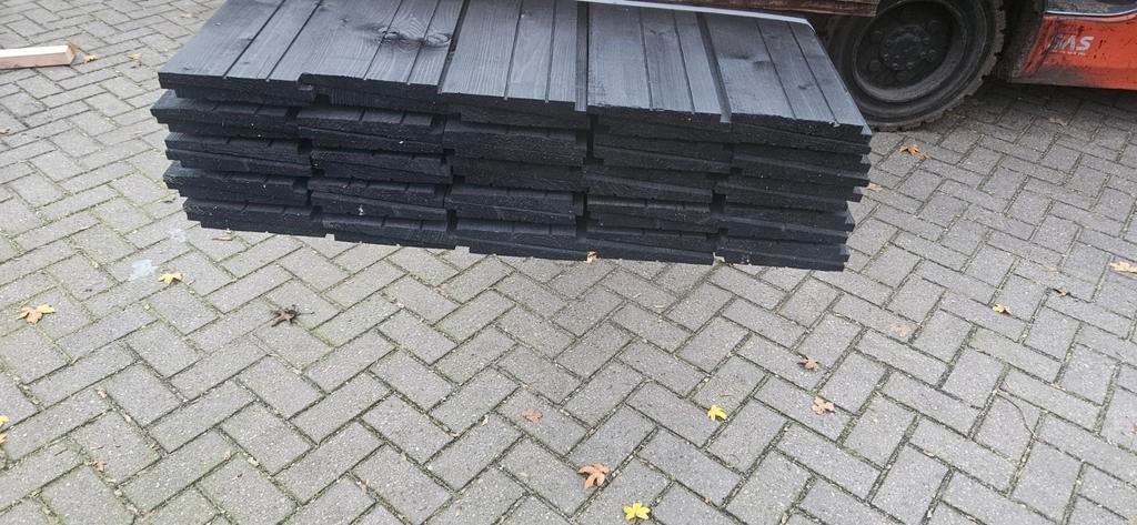 Te koop restpartij zwart zweeds rabat planken 50st van 5mtr, Tuin en Terras, Ophalen, Nieuw, 250 cm of meer, Planken
